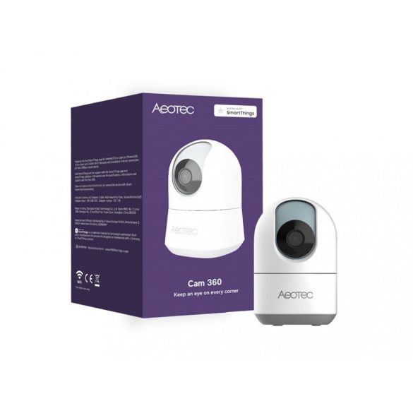 Aeotec Cam 360, smart Wi-Fi SmartThings app compatible camera, with PT (GP-AEOCAMEU)