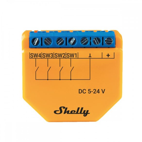 Shelly PLUS i4 DC WiFi + Bluetooth okos vezeték nélküli kapcsoló-modul