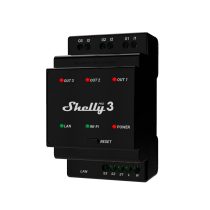   Shelly PRO 3 - három áramkörös WiFi + Ethernet + Bluetooth okosrelé, kapcsolóbemenettel, DIN-sínre szerelhető