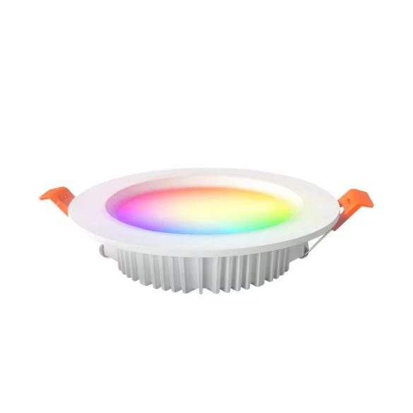 Gledopto GL-D-015P Zigbee Pro (Zigbee 3.0 + RF vevős) okos süllyesztett RGBCCT LED spot lámpa (900 lumen, IP40), fehér kerettel, extra lapos kivitel