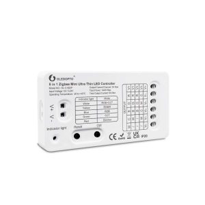 Gledopto GL-C-002P (6A), Pro 5-in-1-ben Mini LED vezérlés, 5V-24V DC (Zigbee+2.4GHz RF)