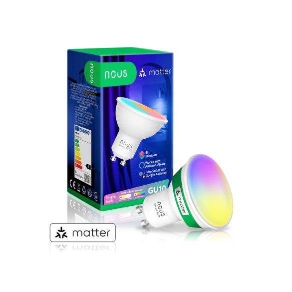 Nous P8 okos Tuya Wi-Fi RGB izzó (GU10 foglalat), Matter kompatibilis