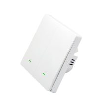   SmartWise B62 UNI Zigbee 3.0 + RF, univerzális bekötésű, 2 áramkörös, fizikai nyomógombos okos villanykapcsoló, fehér