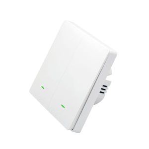 SmartWise B62 UNI Zigbee 3.0 + RF, univerzális bekötésű, 2 áramkörös, fizikai nyomógombos okos villanykapcsoló, fehér