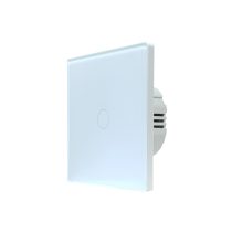   SmartWise T61 UNI Zigbee 3.0 + RF, univerzális bekötésű, 1 áramkörös okos érintőkapcsoló, fehér üveg előlappal