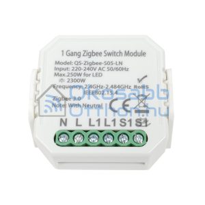 SmartWise Zigbee 230V relé egy áramkörös, kapcsolóbemenettel