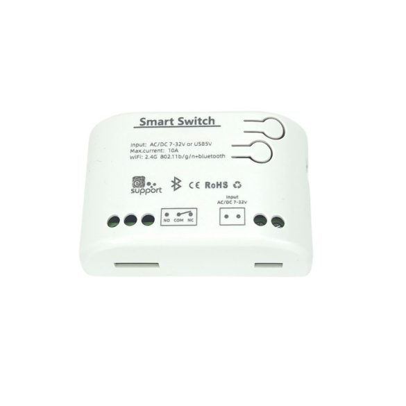 SmartWise 5V-32V egy áramkörös, Wi-Fi+Bluetooth NO/NC okosrelé