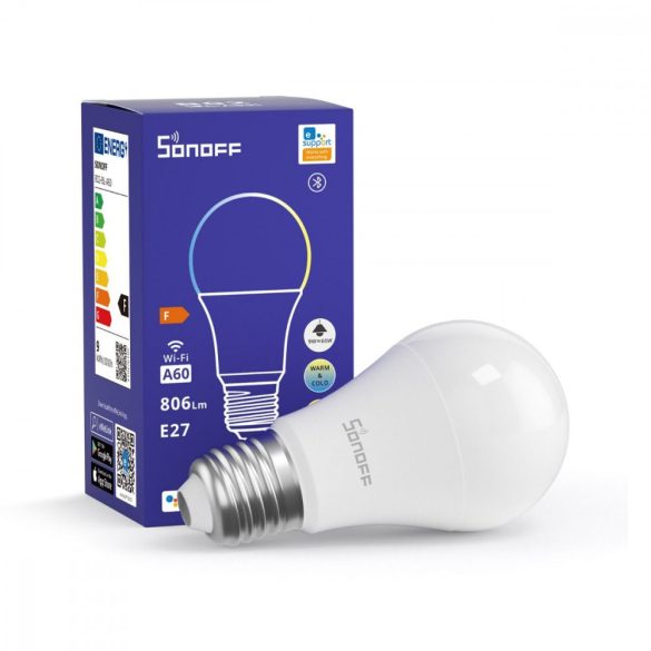 Sonoff B02-BL-A60 CW fehér fényű (hideg/meleg) WiFi + Bluetooth LED okosizzó (E27)