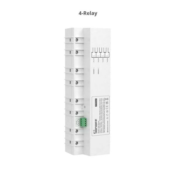 Sonoff SPM 4-Relay, 4 áramkörös nagyteljesítményű relémodul (4 x 20A), fogyasztás-mérővel